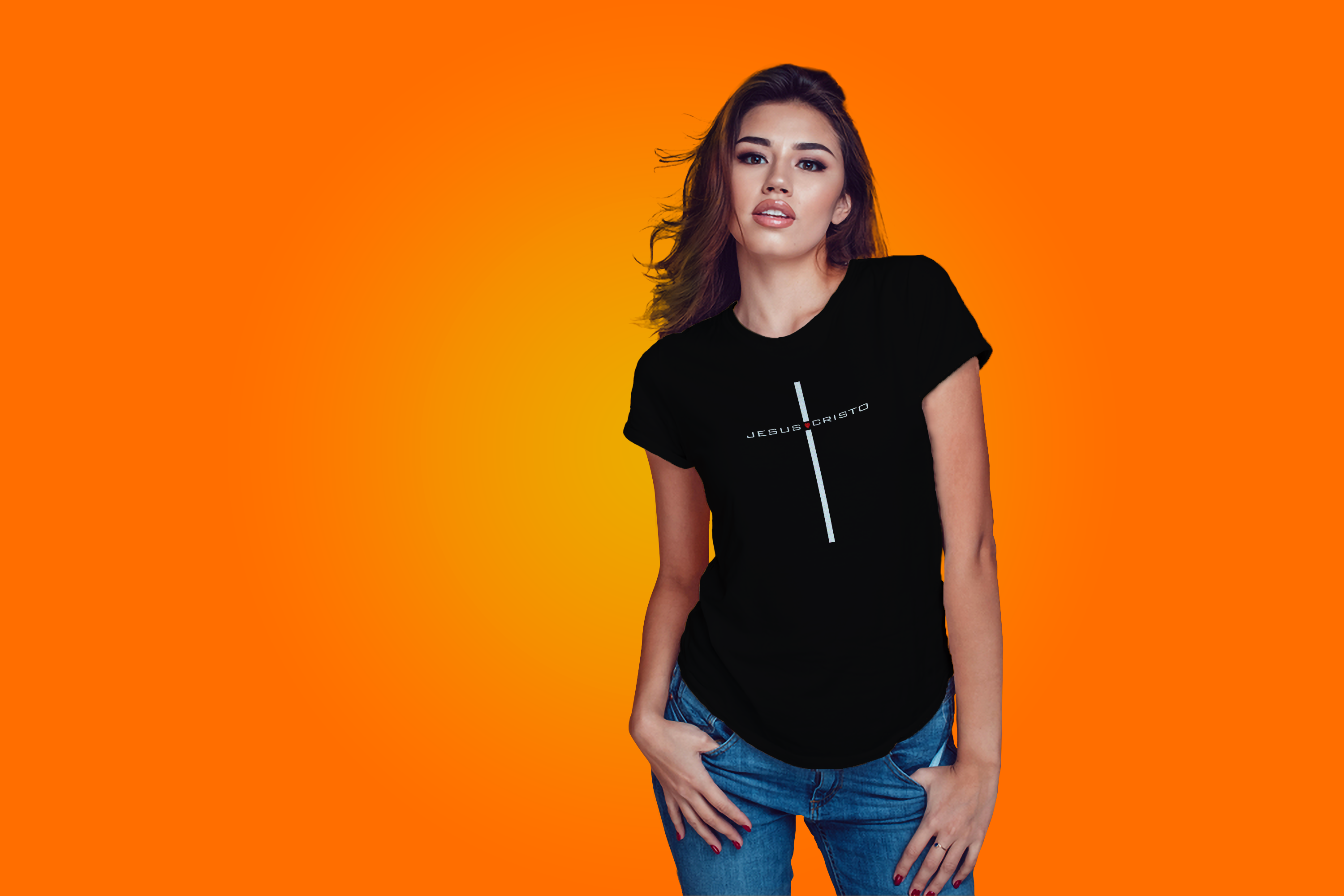 Women Christian Graphic T-Shirt "Jesus Corazon Cristo"