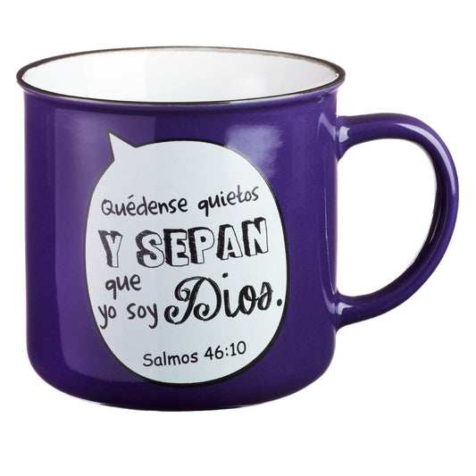 Taza morada estilo campamento