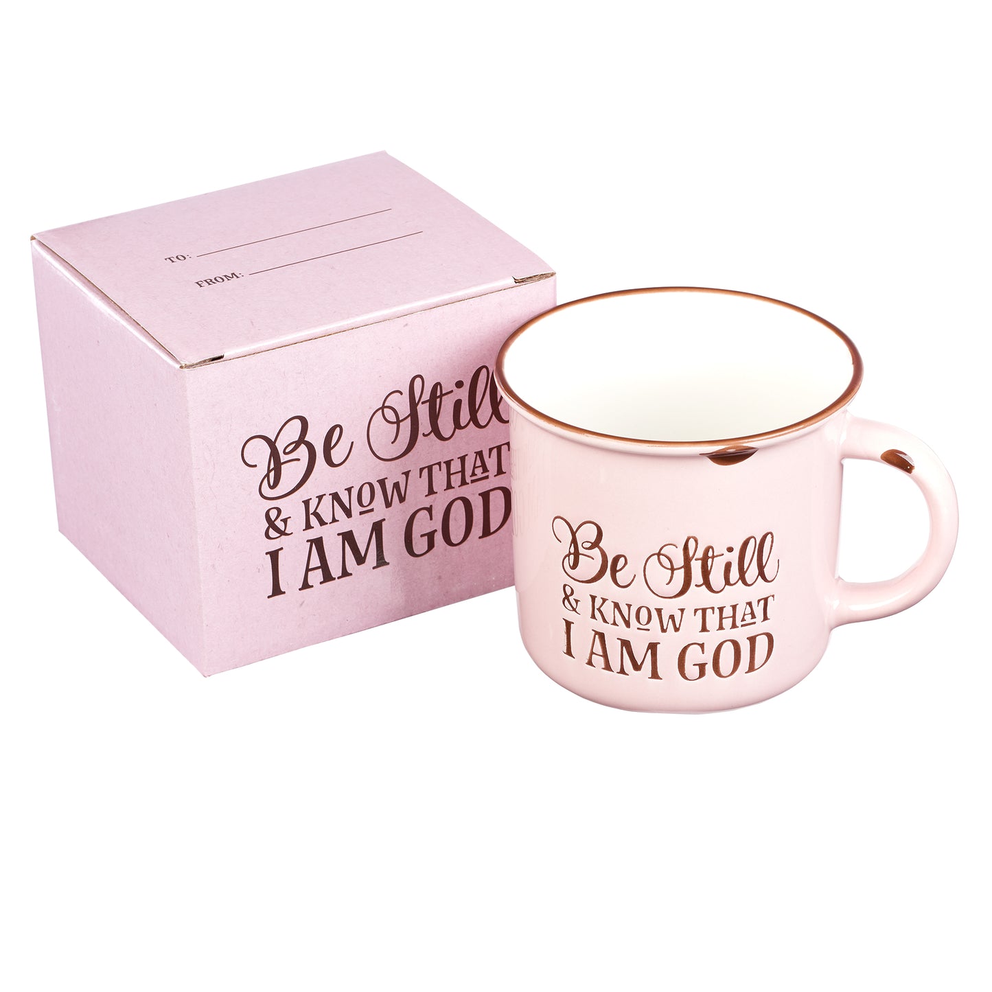 Be Still and Know - Pink Camp Style Coffee Mug