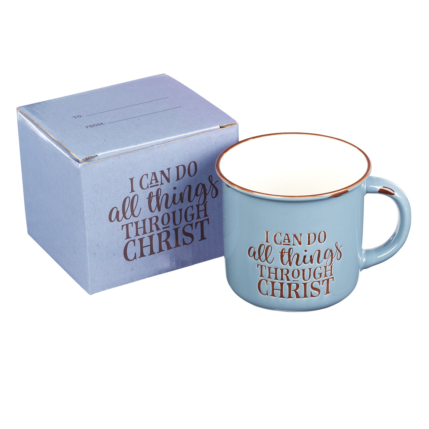 I Can Do All Thing Through Christ - Blue Camp Style Coffee Mug