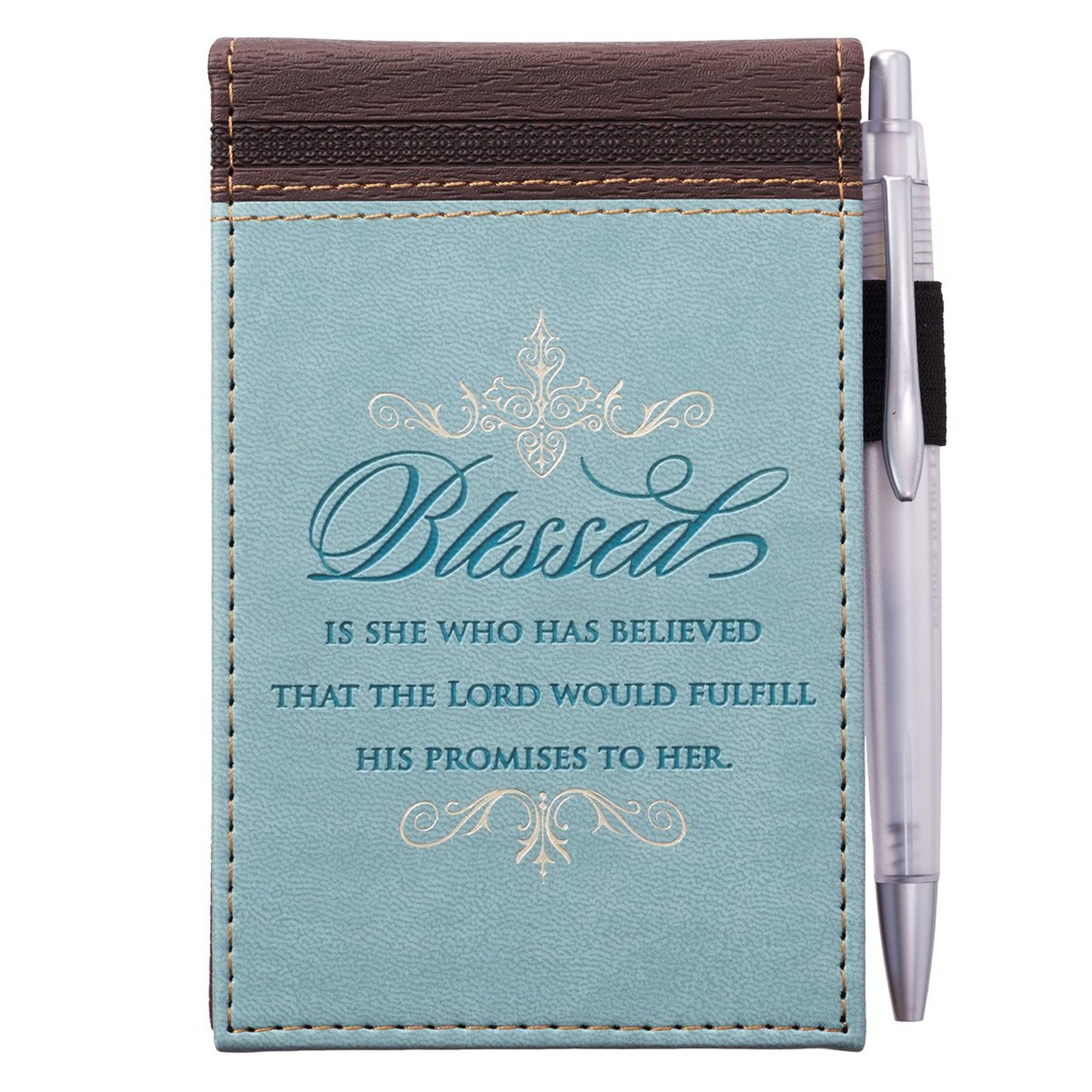 Blessed LuxLeather Pocket Notepad - Lk 1:45